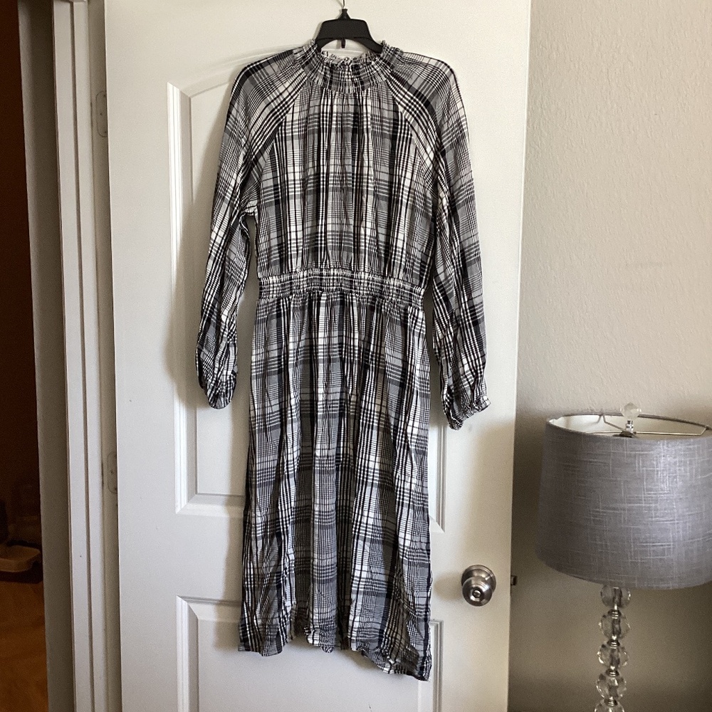 A new day long sleeve plaid womens dress